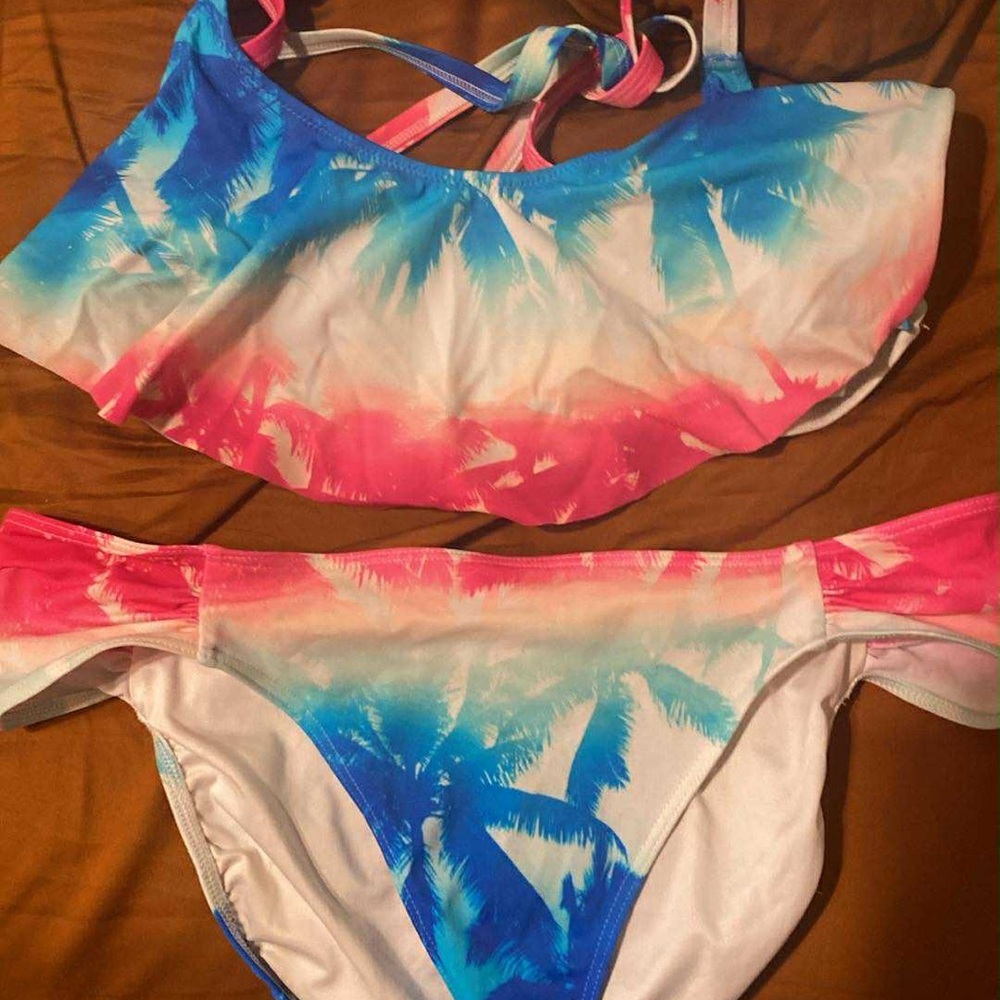 PINK Victoria's Secret Blue and Pink Bikini